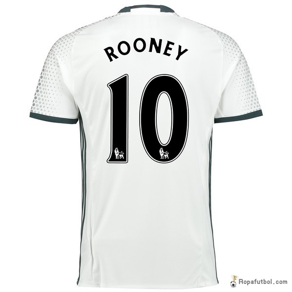 Camiseta Manchester United Replica Tercera Ropa Rooney 2016/17 Blanco